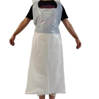 China Poly Pe Waterproof Clear Transparent Plastic HDPE Apron White Poly Pe Chef Kitchen Restaurant Wholesale Price OEM Customized Logo for sale