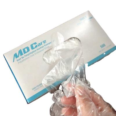 China Box 500pcs Household Cleaning Kitchen / Cooking Cleaning To Thicken PE Transparent HDPE Plastic Gloves for sale