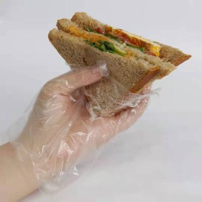 China Factory wholesale cheap hdpe salon pe transparent blue plastic glove waterproof food in box disposable hand finger household kitchen gloves for sale