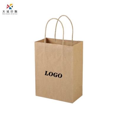 China High Quality Biodegradable Branded Twisted Handle Kraft Paper Packaging Bag With Logo Printed With Handle for sale