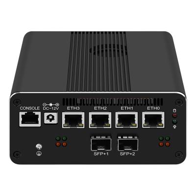 China Support Auto power on 2xSFP+ 10Gbe Firewall Appliance Mini PC with 11th Gen Core I3 I5 I7 64GB DDR4 2TB SSD 4xI226V 2.5GbE Firewall Nas Home Router for sale