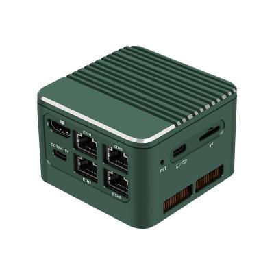 China Support Auto power on Ultra Small Portable 2.5GbE Firewall Router Intel Alder N100 N200 I3 N305 4xI226V Nics 3x4K Pf-sense Firewall Appliance Mini PC for sale