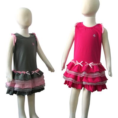 China Other Girl's Spandex One Piece Knitted Ruffle Dresses for sale