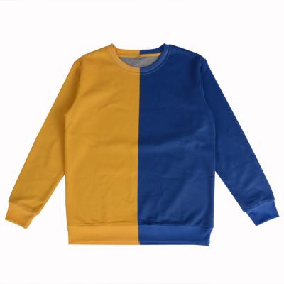 China Het blauwe Gele Duidelijke Sweatshirt van de Bemanningshals Te koop