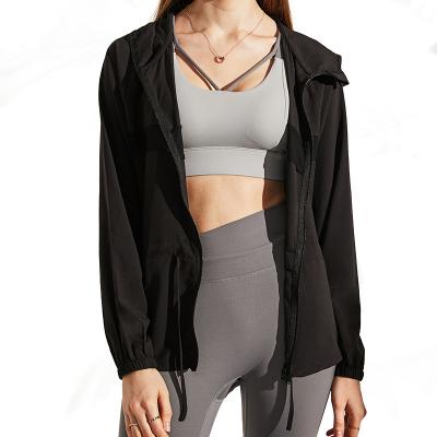 China Autumn Thin Women Athletic Hoodie Zipper Jacket Breathable for Running for sale