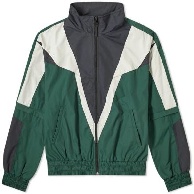 China 100% Nylon Windbreaker Track Jacket Custom Mens Colorblock Elasticated Trims for sale