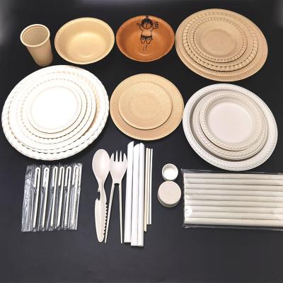 China Disposable Eco - Friendly Biodegradable Food Container Tableware Set Eco - Friendly for sale