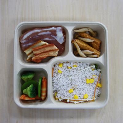 China Microwavable Bagasse Packing Take Out Food Container Lunch Box for sale