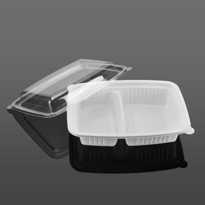 China Disposable Custom Plastic Food Packaging Box Disposable Food Grade Food Storage Container With Clear Lid for sale