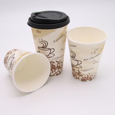 China Disposable Disposable Logo Disposable Single Pulp Paper Biodegradable Hot Selling Eco Friendly Printed Coffee Cup With Lid And Sleeve for sale