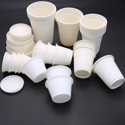 China Disposable Eco Friendly Biodegradable Cornstarch Printed Logo Disposable Single Coffee Cup With Lid And Sleeve for sale