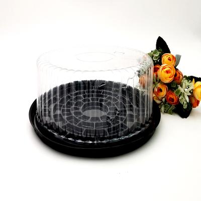 China Disposable Custom Round Shape 8 10 12 14 Inch Plastic Clear Transparent PET Log Cake Gift Box for sale