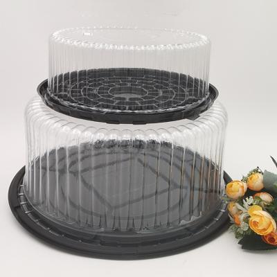 China 6/8/12/14 Inch Disposable Luxurious Plastic Transparent Wedding Gift Box Birthday Party Clear Cake Boxes for sale