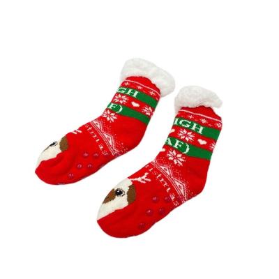 China China Kids Boys Slipper Socks Floor Lounge Sock Luxury Warm Luxury Striped Sherpa Plush Indoor Fleece Striped Cozy Christmas Slipper Socks for sale