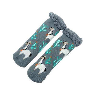 China Custom Thick Anti Slip Cotton Kids Latest Plush Striped Cute Winter Socks QUICK DRY for sale