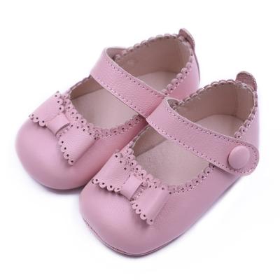 China Wholesale Light Bottom Handmade Non-slip Soft Bow Cute Girl Baby Shoes for sale