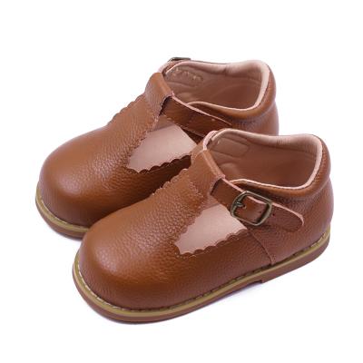 China Wholesale Lightweight Classic Princess Kids Shoes Real T-bar Leather Kids Girls Stylish Shoes for sale