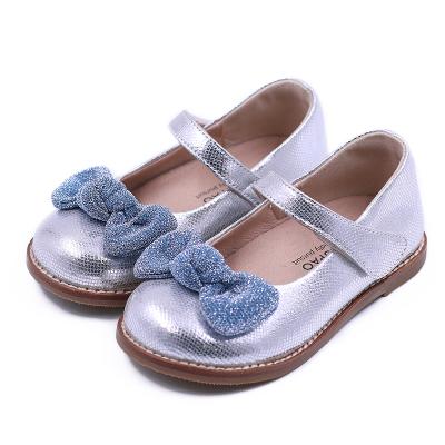 China Cheap Silver Mary Jane Shoes Girls Kids Leather Shoes Buckle Flat Glitter Microfiber From Guangzhou Light Factory for sale