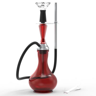 China Newest Shisha Hookah Shisha Machine Aluminum Red Aluminum Clear Hookah Glass Hookah Shisha for sale