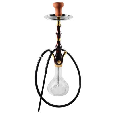 China Stainless Steel Wood Hookah Customized Wooden Shisha With Single Hose Solid Wood Hookah Set for sale