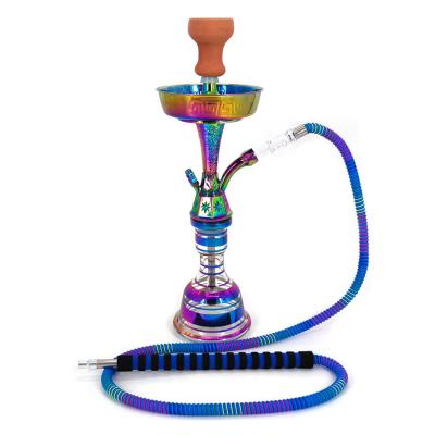 China Wholesale Simple Style Hookah Bottle Fashion Glass Pipe Zinc Colored Nargileh Shisha for sale