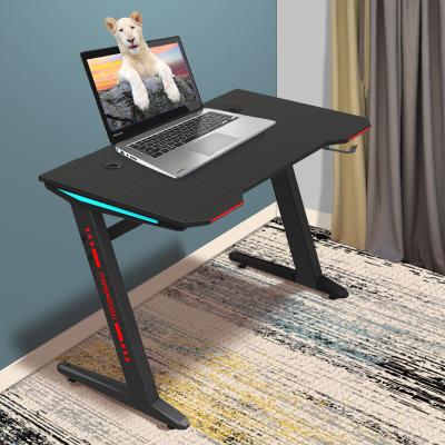 China Home Office Gaming Table Desktop PC Z Shape Gaming Desk Convertible Workstation RGB for sale