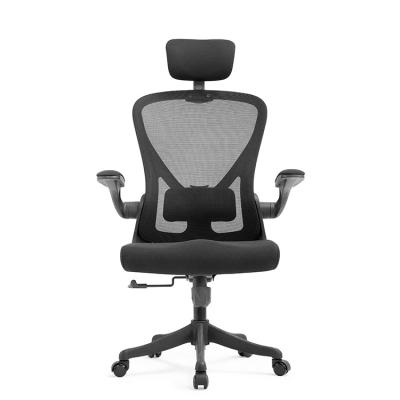 China High Back Mesh Black Pu Nylon Swivel Ergonomic Office Rotation Chair With 2d Headrest for sale