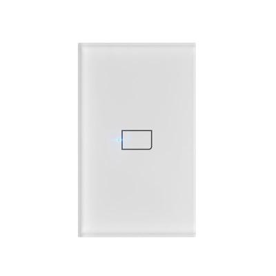 China BroadLink USA White AC100-240 Crystal Glass Touch Switch Power Touch Button/APP/Voice Control Led Panel WiFi Wall Lamp Switches 1 Gang for sale