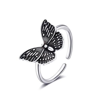 China Hollowed out butterfly ring student girlfriends fashion vintage ring CIS simple trinket CLASSIC beautiful for sale