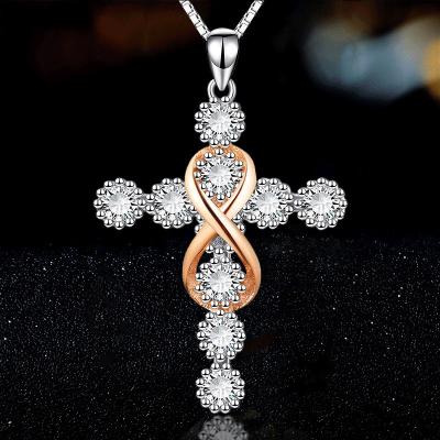 China Europe and America Amazon, Europe, America, Southeast Asia, Folk Religious Belief, Cross, 8 Character Diamond Pendant Necklace for sale