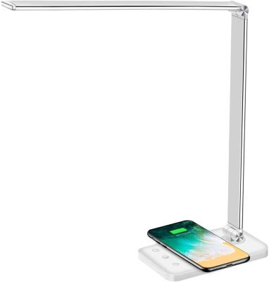 China Modern LED Table Desk Lamp 10W Wireless QI Charging Smart Touch Eye Protect Reading Light for sale