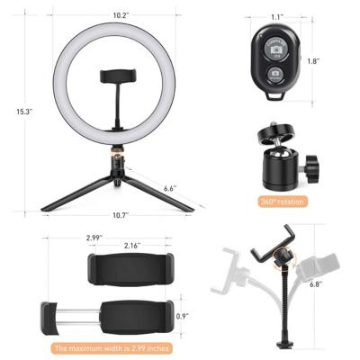 China Cheap Price PORTABLE 10 Inch Moon LED Ring Light Tripod Stand With 1.6m Selfie Ring Light for sale