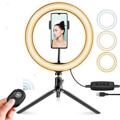 China Wholesale PORTABLE USB Beauty Make Up To Fill Tripod Stand 10 Inch LED Ring Light Photographic Lighting for sale