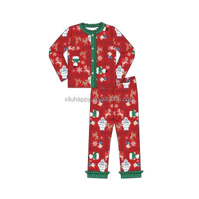 China Eco-Friendly Baby Clothing Wholesale Boutique Long Sleeve Animal Pattern Outfits Kids Girls Sleepwear Outfits for sale