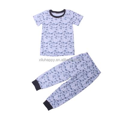 China Fashion Summer and Autumn Suit Children's Cartoon Light Pattern Printing Suit Short Sleeve Pants Suit for sale