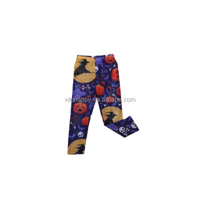 China Breathable Long Pants Wholesale Halloween Pattern Pumpkin Pattern Printed Gaiters For Kids Baby Boy Pants for sale