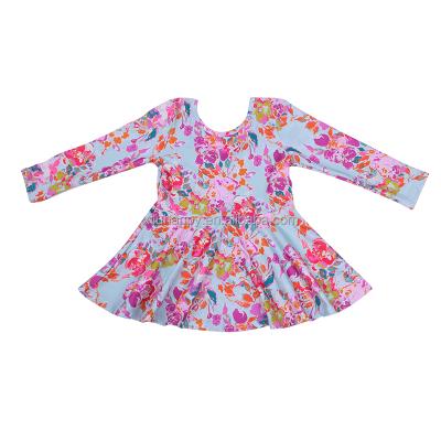 China Viable Wholesale High Quality Dress Floral Print Clothing Boutique Kids Clothes Long Sleeve Tops For Girls for sale