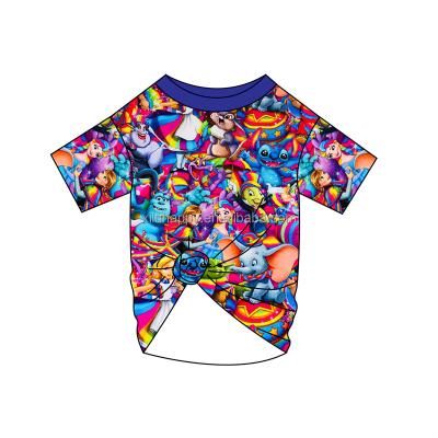 China Wholesale Causal Baby Clothing Girl New Arrival Cute Wear Cartoon Printed Babies Short Sleeves T-shirt Tops for sale