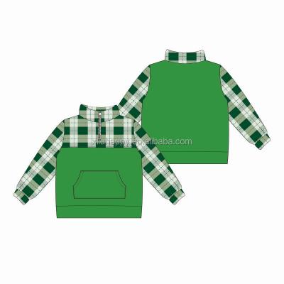 China Autumn Boutique Baby Sweater Green breathable lattice quilted sweater high collar pull along sweater for sale