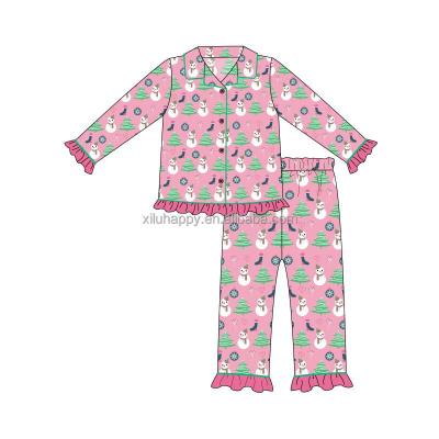 China 2021 Breathable High Quality Boutique Kids Long Sleeve Print Kids Baby Pajamas For Girls for sale