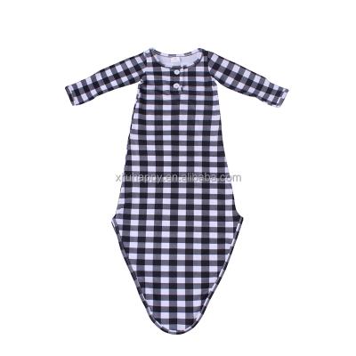 China Wholesale Black And White Grid Girl Breathable High Quality Baby Dress Baby Clothes Baby Rompers for sale