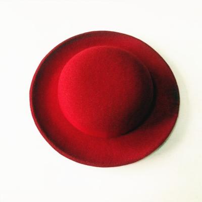 China New Fashion OEM Lady Women Kids DIY JOINT Hat Accessory Red Velvet Felt EVA Molded Oval Pillbox Hat for sale