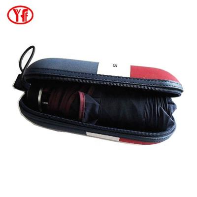 China Small Travel Folding Waterproof Hard Pocket Umbrella With Leather Bag Umbrella Case for sale