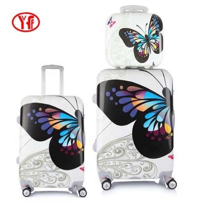 China China Factory Custom Butterfly Fashion Beautiful Butterfly Tote Bag Women Travel Carry Case ABS Female Trolley Luggage Suitcase for sale