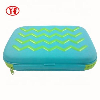 China Green Handle Color Waterproof Shockproof EVA Pencil Case With Custom Comfortable Printing And Color For Kids for sale