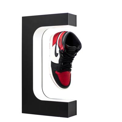 China Floating Shoe Display Stand Acrylic Self Box Case Stand Up Technology Floating Magnetic Levitation Shoe Display for sale