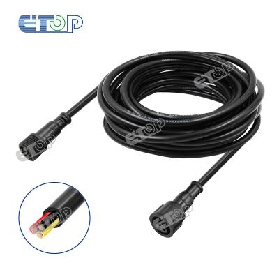 China Led ETOP 10 Pcs / 6m / 20ft Lot 3 Core BLACK 18awg IP66 Waterproof Extension Cable With xConnect Connector for sale