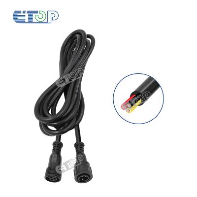 China Telecommunication 18awg ip65 3 core BLACK waterproof extension cable 3m/10ft with Ray Wu style for sale