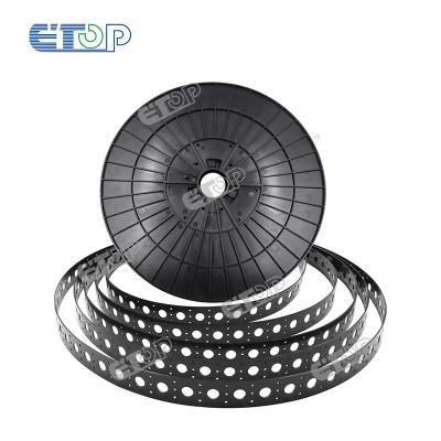 China 50m/roll UV resistant, plastic mounting strip for 12mm pixel nodes, 1 inch (25mm) hole spacing; for pixel christmas tree use for sale