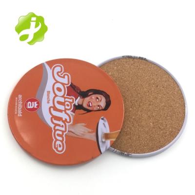 China Sustainable Promotion Custom Tin Cork Coaster for sale